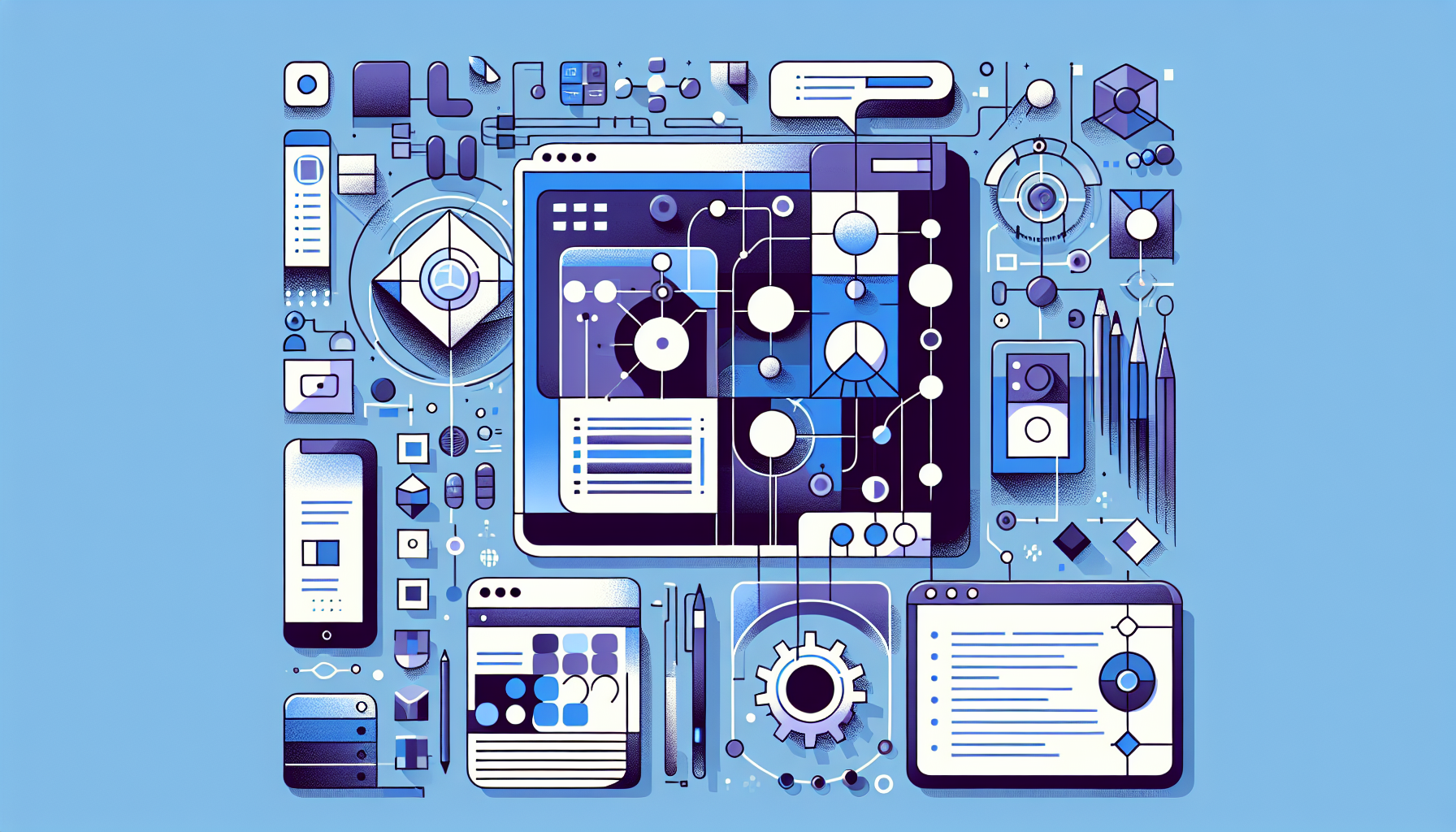 Abstract minimalist tech illustration showing vibe coding context window challenges and production quality code structure solutions