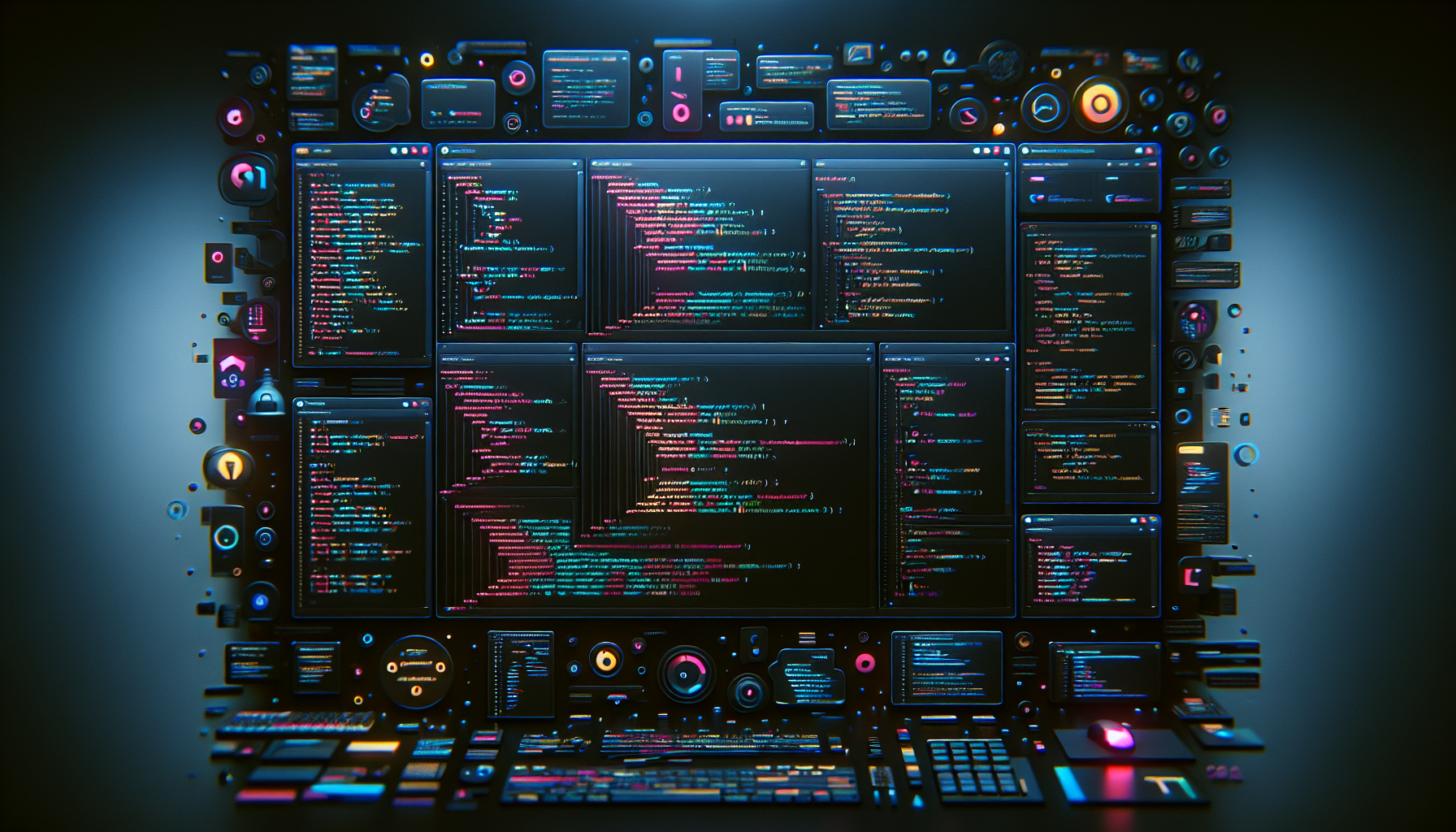 Abstract minimalist tech illustration showing Git advanced workflows team standardization with interconnected nodes and code branches