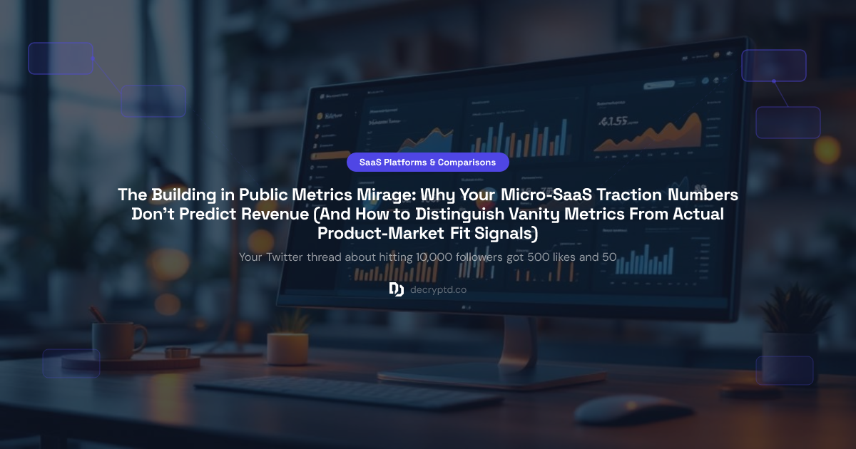 Abstract minimalist tech illustration representing building in public metrics for micro-SaaS traction analysis and product-market fit signals