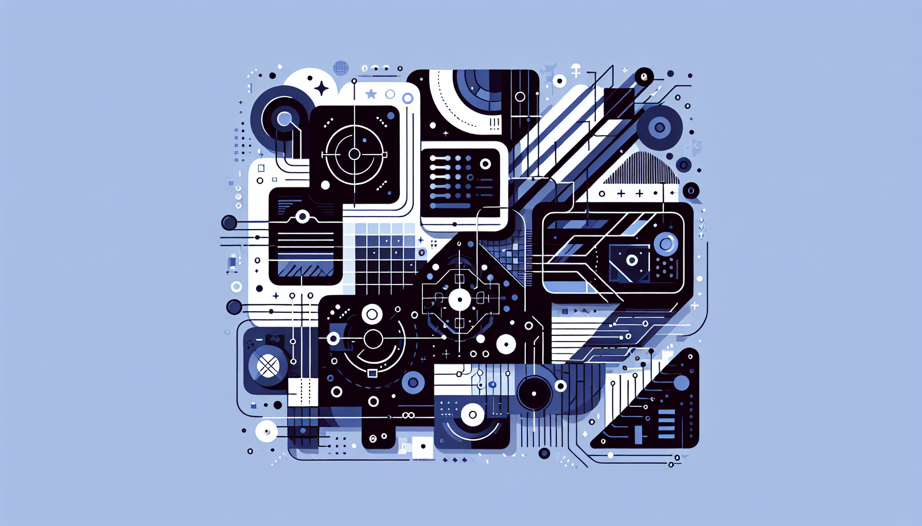 Abstract tech illustration showing interconnected nodes and security vulnerabilities, representing dependency scanning prioritization and software risk assessment