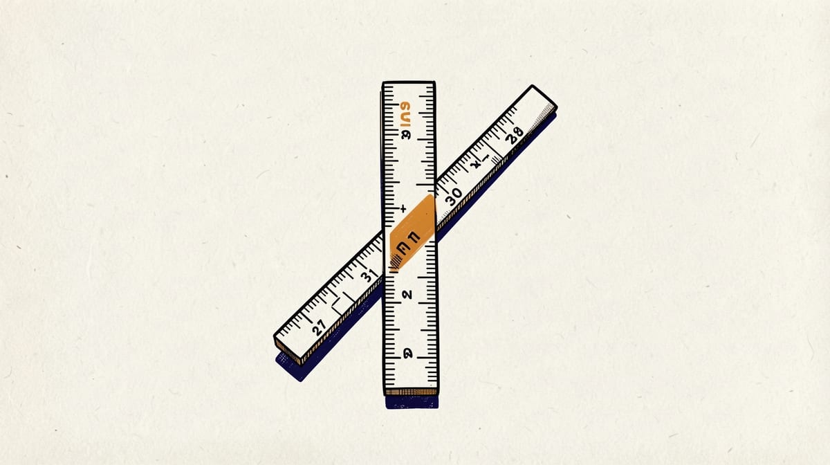 A single object measured by three different rulers, each displaying different measurements on their scales.